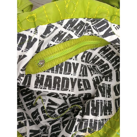 Ed Hardy Quilted Green Tote Bag With Fish Embroidery & Logo Design - Picture 8 of 9